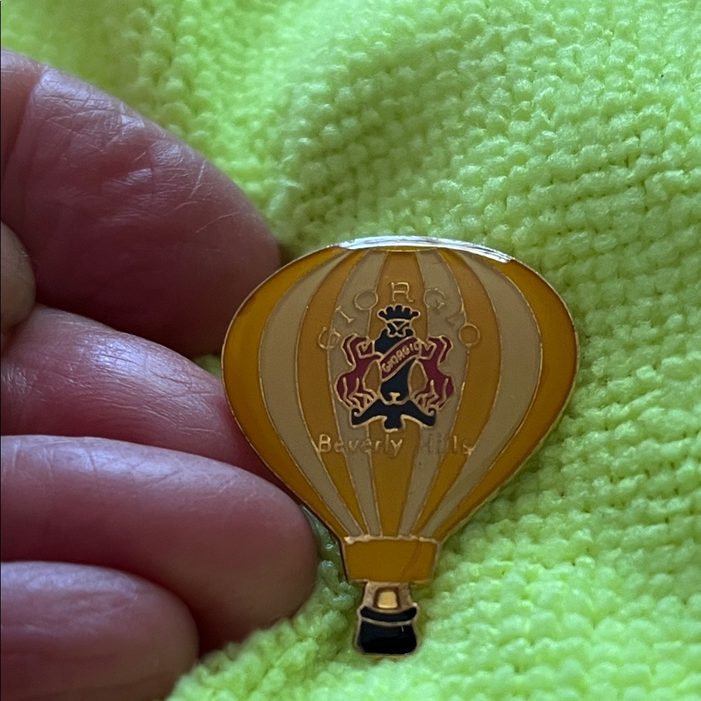 Vintage Giorgio Beverly Hills Yellow and Gold Hot Air Balloon Brooch